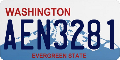 WA license plate AEN3281