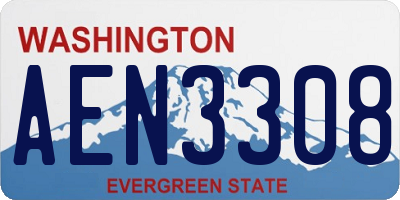 WA license plate AEN3308