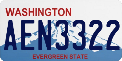 WA license plate AEN3322