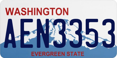 WA license plate AEN3353