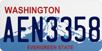 WA license plate AEN3358