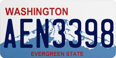 WA license plate AEN3398