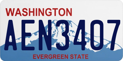 WA license plate AEN3407