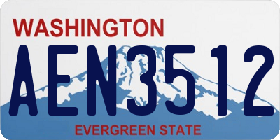 WA license plate AEN3512
