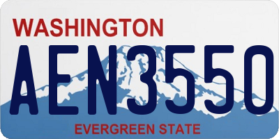 WA license plate AEN3550