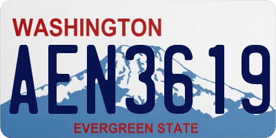 WA license plate AEN3619