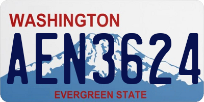 WA license plate AEN3624