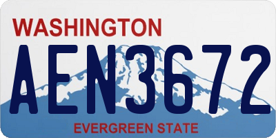 WA license plate AEN3672