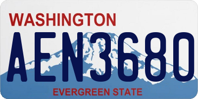 WA license plate AEN3680
