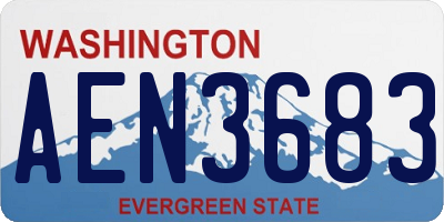 WA license plate AEN3683