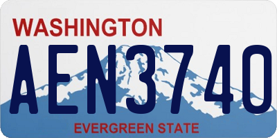 WA license plate AEN3740