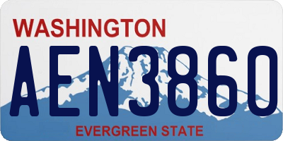 WA license plate AEN3860