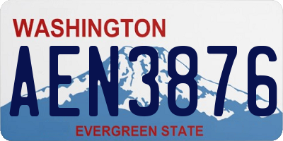 WA license plate AEN3876