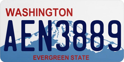 WA license plate AEN3889