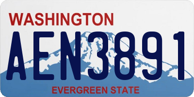 WA license plate AEN3891