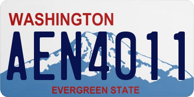 WA license plate AEN4011