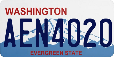WA license plate AEN4020