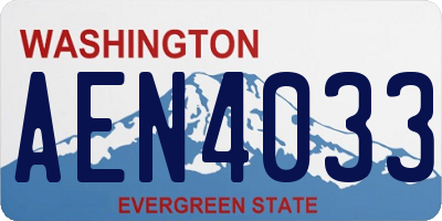 WA license plate AEN4033
