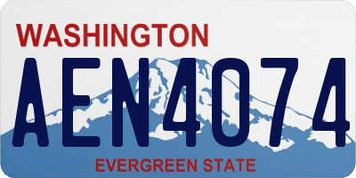 WA license plate AEN4074
