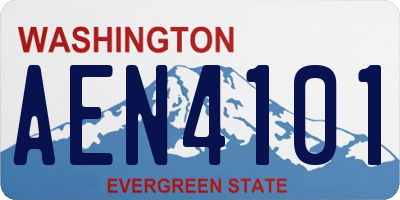 WA license plate AEN4101