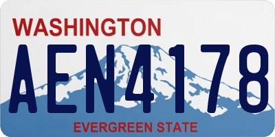 WA license plate AEN4178