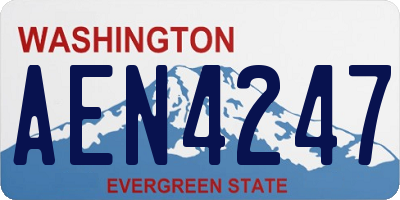WA license plate AEN4247