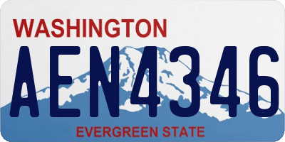WA license plate AEN4346