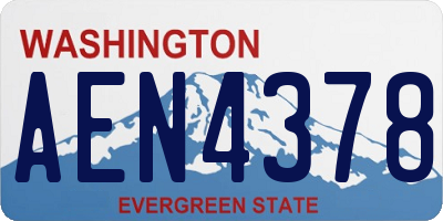 WA license plate AEN4378