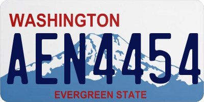 WA license plate AEN4454