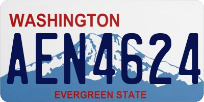 WA license plate AEN4624