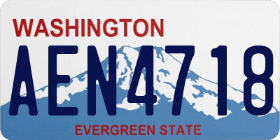 WA license plate AEN4718