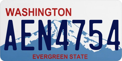WA license plate AEN4754