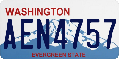 WA license plate AEN4757
