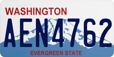 WA license plate AEN4762