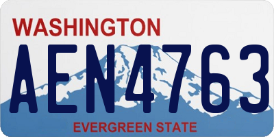 WA license plate AEN4763