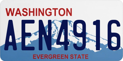WA license plate AEN4916