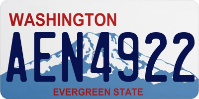 WA license plate AEN4922