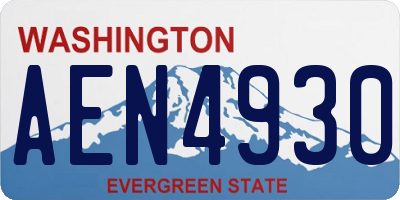 WA license plate AEN4930