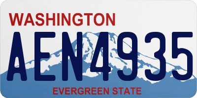 WA license plate AEN4935