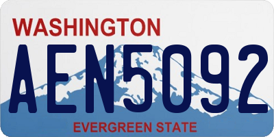 WA license plate AEN5092