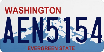 WA license plate AEN5154