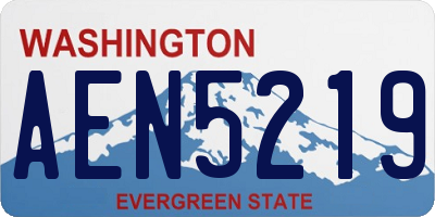 WA license plate AEN5219