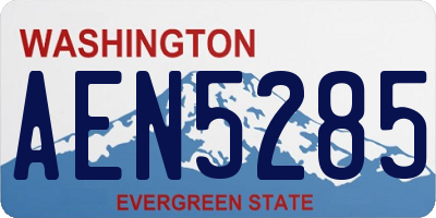 WA license plate AEN5285