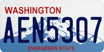 WA license plate AEN5307