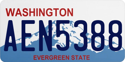 WA license plate AEN5388