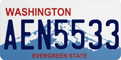 WA license plate AEN5533