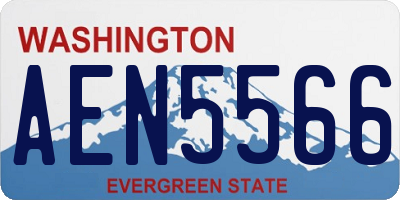 WA license plate AEN5566