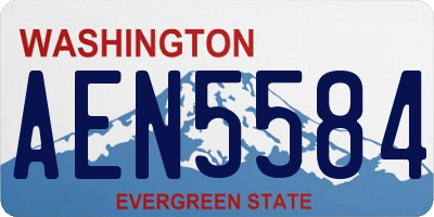 WA license plate AEN5584