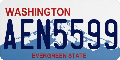 WA license plate AEN5599