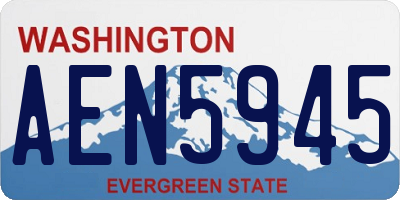 WA license plate AEN5945